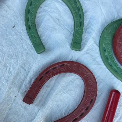 #139 - Antique Miniature Bowling Game and Horseshoe Set