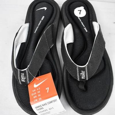 Women's Nike Comfort Thong Flip Flops, Black, size 7, Retail $32 - New