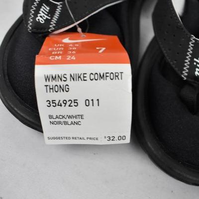 Women's Nike Comfort Thong Flip Flops, Black, size 7, Retail $32 - New