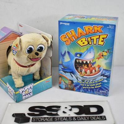 Pressman Shark Bite Game AND Puppy Dog Pals Adventure Pals - Rolly - New