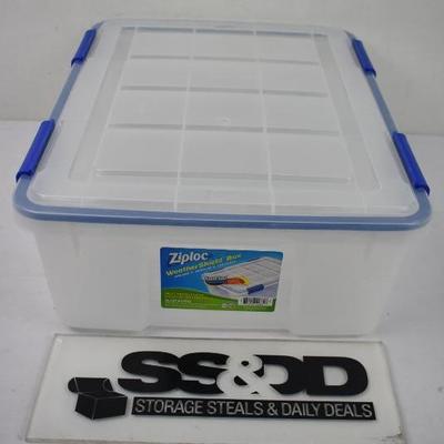 Ziploc 26.5 Quart WeatherShield Storage Box, $14 Retail