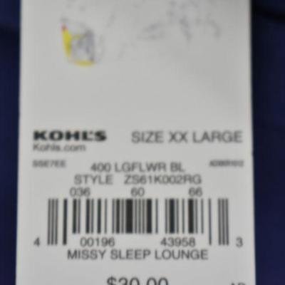 2 pc Sonoma Women's Lounge Wear XXL Blue/Purple - New