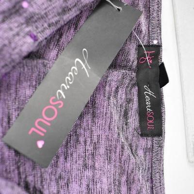 3 pc Women's Clothing Large: 2pc Floral Pajama Set & 1 Dressy Purple Shirt - New