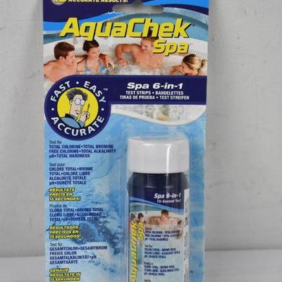 Aquachek 6-in-1 Spa Test Strips for Spas & Hot Tubs, 50 Strips, $14 Retail - New