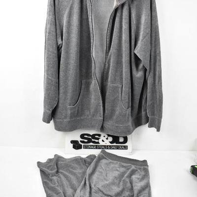 2 pc Gray Loungewear by NYL: Top is 2X, Bottoms are 1X