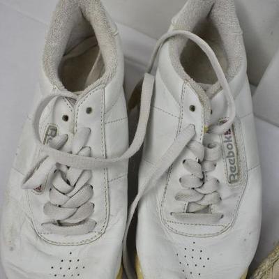 5 pairs of Women's Shoes size 6.5 including White Reeboks