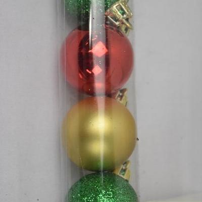 22 Ornaments: 4 Silver, 3 Santa, 15 Small Ball