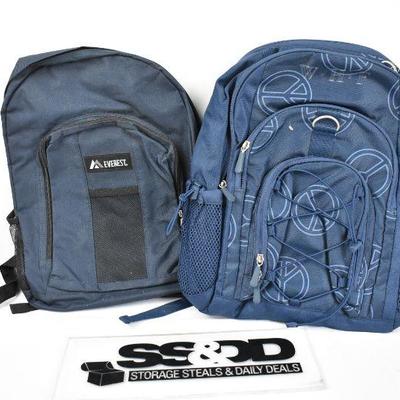 2 Navy Blue Backpacks 
