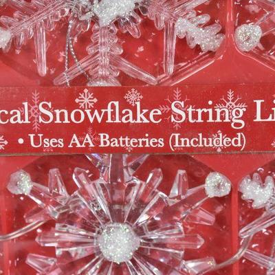 Musical Snowflake String Lights. 2 sets. Untested As Is