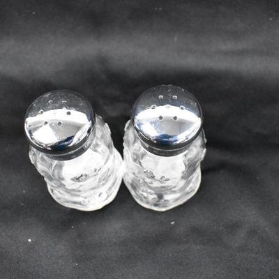Salt & Pepper Shakers Floral Design Glass
