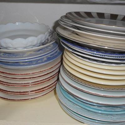 Lot 828 - Shelves Full of Glassware Hurricane and More 