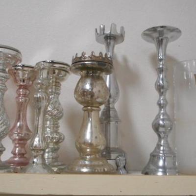 Lot 828 - Shelves Full of Glassware Hurricane and More 