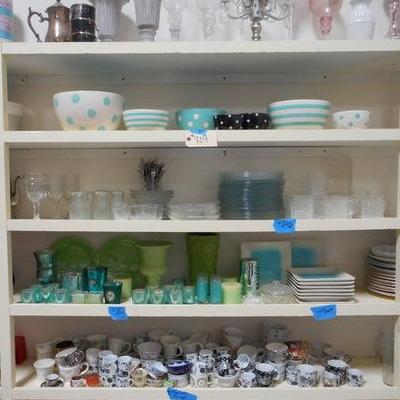 Lot 829 - Shelves Full of Glassware Lots of teacups 