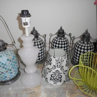 Lot 831 - Shelves Full of Glassware Oversized Ceramic and more