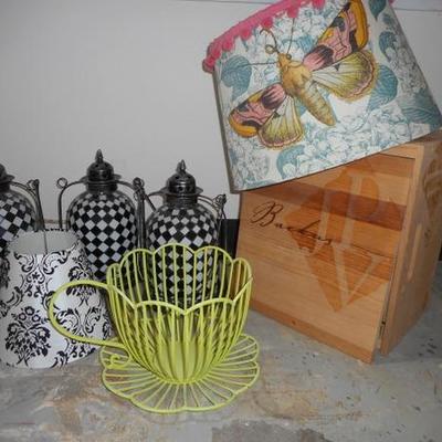 Lot 831 - Shelves Full of Glassware Oversized Ceramic and more