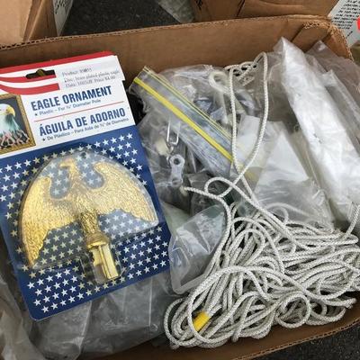 #48 - Large Lot of Flag Poles, Flag Accessories, and Hardware