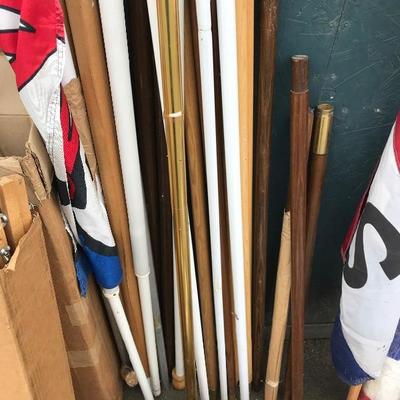 #48 - Large Lot of Flag Poles, Flag Accessories, and Hardware