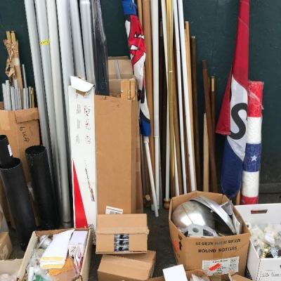 #48 - Large Lot of Flag Poles, Flag Accessories, and Hardware