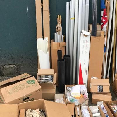 #48 - Large Lot of Flag Poles, Flag Accessories, and Hardware