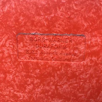 #146 - Vintage 6 Seater Orange Round Cafeteria Restaurant Table