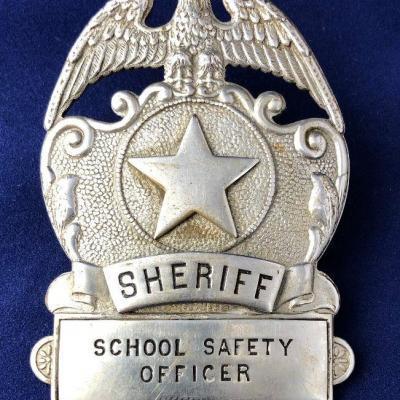  Sheriff School Safety Officer Cap/Hat Badge Obsolete 