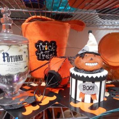 Lot 408 - Metro Rack Full of Halloween Decorations (Rack is included)