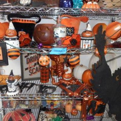 Lot 408 - Metro Rack Full of Halloween Decorations (Rack is included)