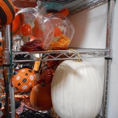 Lot 408 - Metro Rack Full of Halloween Decorations (Rack is included)