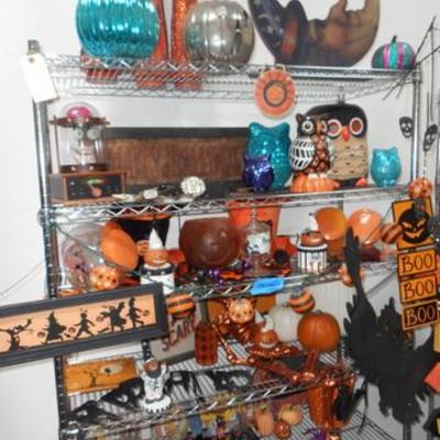 Lot 408 - Metro Rack Full of Halloween Decorations (Rack is included)
