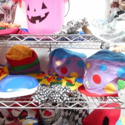 Lot 412 - Halloween Items w/ Psycho Clowns & Metro Rack Included