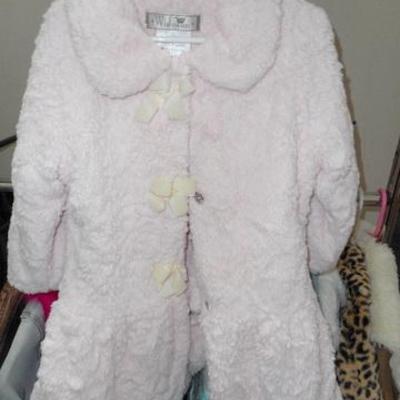 Lot 27 - Little Girls Jackets, Hangers, Clothes Rack 