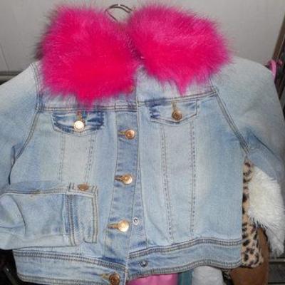 Lot 27 - Little Girls Jackets, Hangers, Clothes Rack 