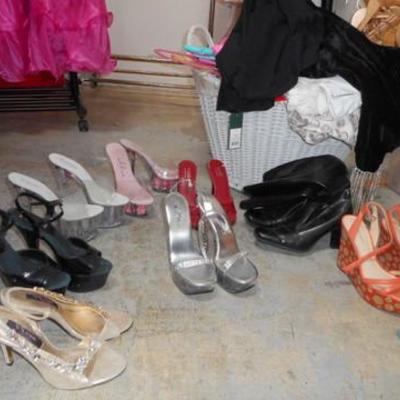 Lot 42 - High Heels (sz 5 & 6) & Assorted Items