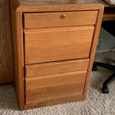 Oak 2 drawer file cabinet 