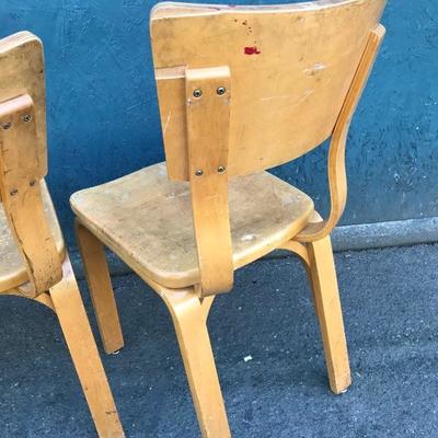 #147 - Set of 5 Vintage 1950â€™s THONET Maple Bentwood Adult-Size Dining Chairs