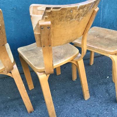 #147 - Set of 5 Vintage 1950â€™s THONET Maple Bentwood Adult-Size Dining Chairs