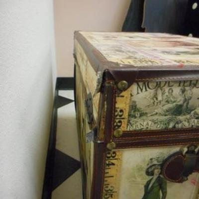 Lot 689 - Travel Trunk w/ Decor. Items