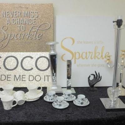 Lot 691 -Fashionista - "Coco Made Me Do It" & "Sparkle" Wall Signs