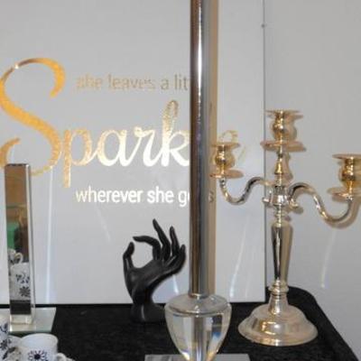 Lot 691 -Fashionista - "Coco Made Me Do It" & "Sparkle" Wall Signs