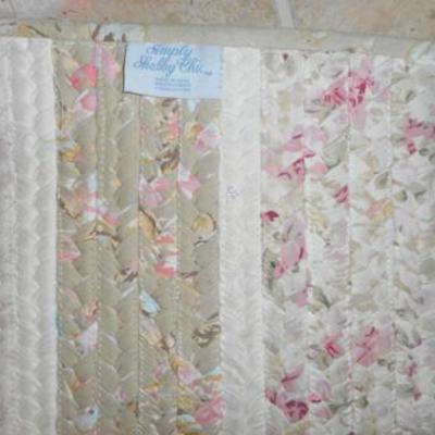 Lot 698 - Wrought Iron Vanity Chair, Shabby Chic Rug, Shelving