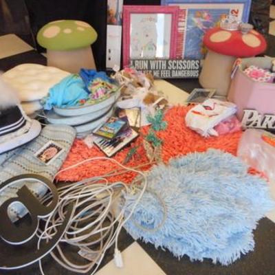 Lot 710 - Misc Lot of Assorted Items Pinocchio marionette puppet, Mushroom stools & more