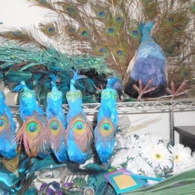 Lot 780 - Colorful Peacock Decorations