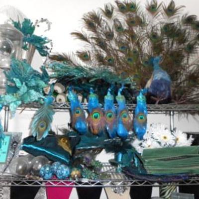 Lot 780 - Colorful Peacock Decorations