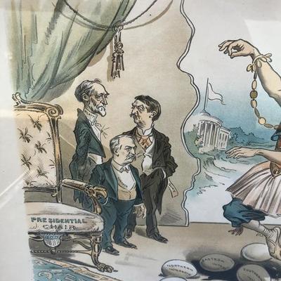 #149 - Two Framed Political Satirical Cartoon Illustrations from Judge Magazine
