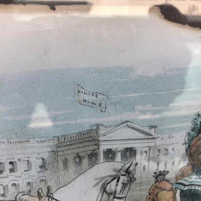 #149 - Two Framed Political Satirical Cartoon Illustrations from Judge Magazine