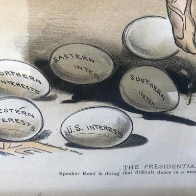 #149 - Two Framed Political Satirical Cartoon Illustrations from Judge Magazine