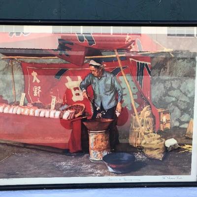 #46 - Francis H. Beaugureau Signed "The Chestnut Vendor" Print 1964 and Asian At Print