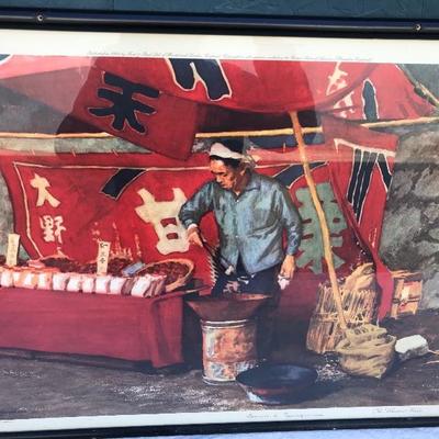 #46 - Francis H. Beaugureau Signed "The Chestnut Vendor" Print 1964 and Asian At Print