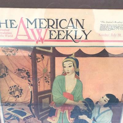 #24 - Pre 1940's Set of 6 "The American Weekly" Beautiful Framed Covers