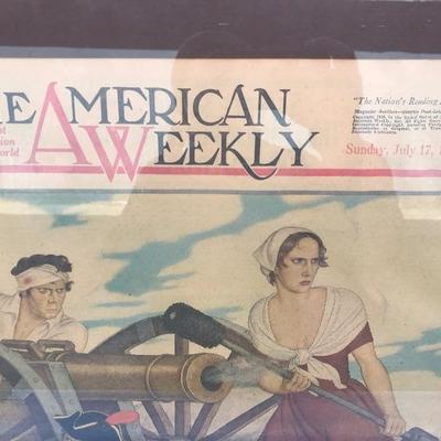 #24 - Pre 1940's Set of 6 "The American Weekly" Beautiful Framed Covers